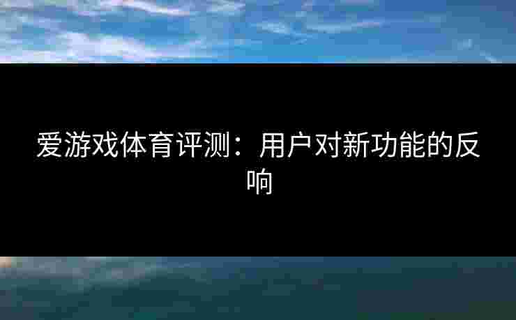 爱游戏体育评测：用户对新功能的反响