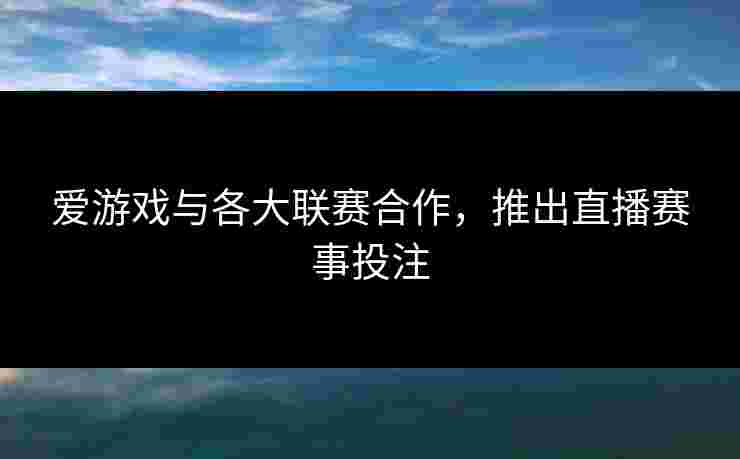 爱游戏与各大联赛合作，推出直播赛事投注