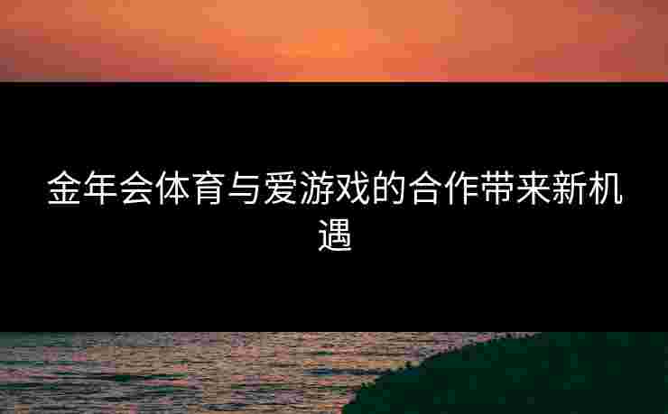 金年会体育与爱游戏的合作带来新机遇