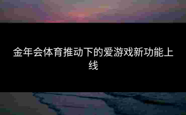金年会体育推动下的爱游戏新功能上线