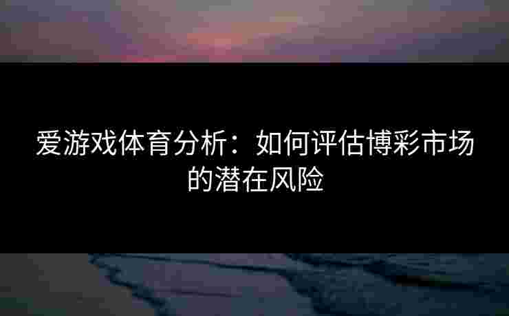 爱游戏体育分析：如何评估博彩市场的潜在风险