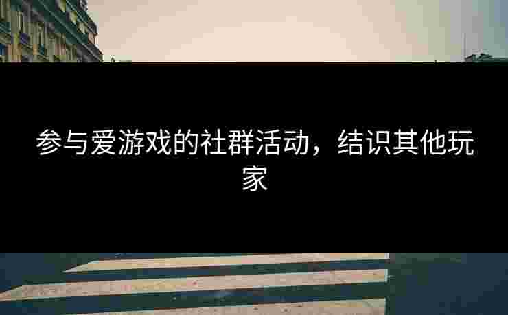 参与爱游戏的社群活动，结识其他玩家